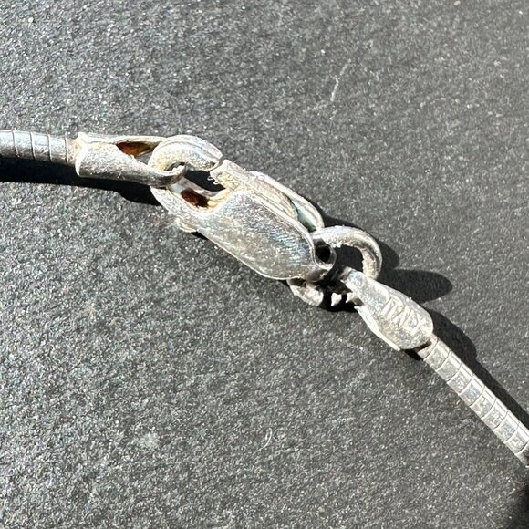 Asymmetric Colorful Glass Slider Pendant Sterling Silver Cocoon Chain Necklace - Picture 7 of 10